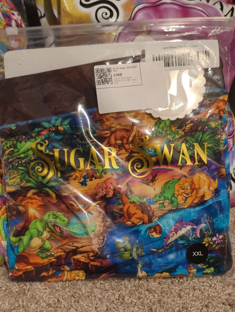 Sugar Swan Colorful Land Before Time Dino Joggers Xxl